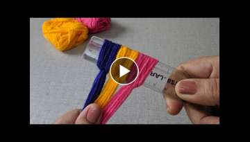 Amazing Hand Embroidery flower design trick. 3d Very Easy Hand Embroidery flower design idea