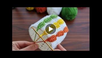 Super idea!! Very useful crochet knitting pattern with leaf pattern.yaprak desenli tığ işi ör...