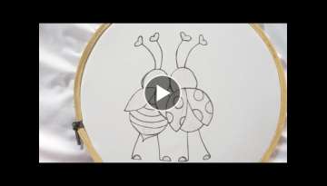 Hand embroidery cute bugs tutorial , Hand Embroidery design for fabric using basic stitches
