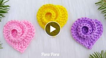 Crochet Rose Heart I Scrap Yarn Crochet Projects