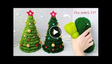 Superb Christmas Tree Making Idea with Wool Easy Way to Make It DIY Amazing Christmas Decor