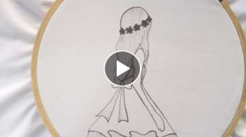 Amazing Hand Embroidery Doll Design Tutorial , Hand embroidery beautiful doll design stitches
