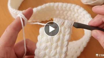 Super Esay Tunisan Hairband knitting Crochet yapımı çok kolay Muhteşem Saç bandı örgü mod...