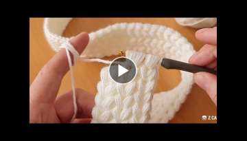 Super Esay Tunisan Hairband knitting Crochet yapımı çok kolay Muhteşem Saç bandı örgü mod...