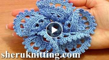 Crochet Flower 3D with Folded Petals