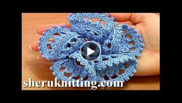 Crochet Flower 3D with Folded Petals