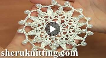 How To Crochet Snowflakes/Way to Add Beads to Crochet