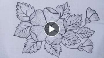 Simple Satin Stitch Flower Hand Embroidery, Basic Embroidery Tutorial, puntadas de bordado de flo...